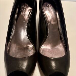 Coach Black Peep Toe Heels